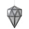 5.5" Silver And Clear Mirrored Framed Geometric Drop Ornament